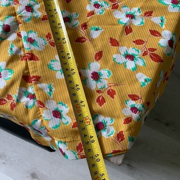 ASOS DESIGN frill neck midi tea dress in yellow floral print open back size‎ 4 - Picture 14 of 15